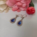 گوشواره نقره ملیله اصفهان نگین آبی - Image 5