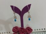گوشواره نقره شبکه کاری اصفهان نگین اشکی آبی آویز لاله - Image 2