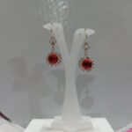 گوشواره نقره آویز قرمز طرح گیشنیزک - Image 3