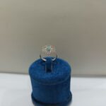انگشتر نقره طرح گل ملیله نگین فیروزه - Image 5